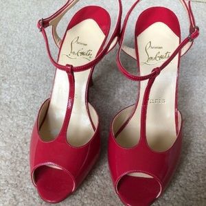 Christian Louboutin 🍒cherry peep toe heels 36.5